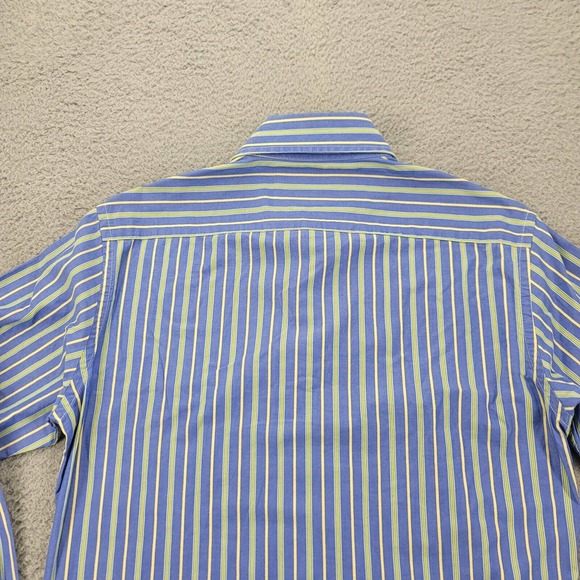 America Eagle Shirt Mens XS Blue Striped Vintage Fit Button Up Classiccore Logo - Picture 2 of 13